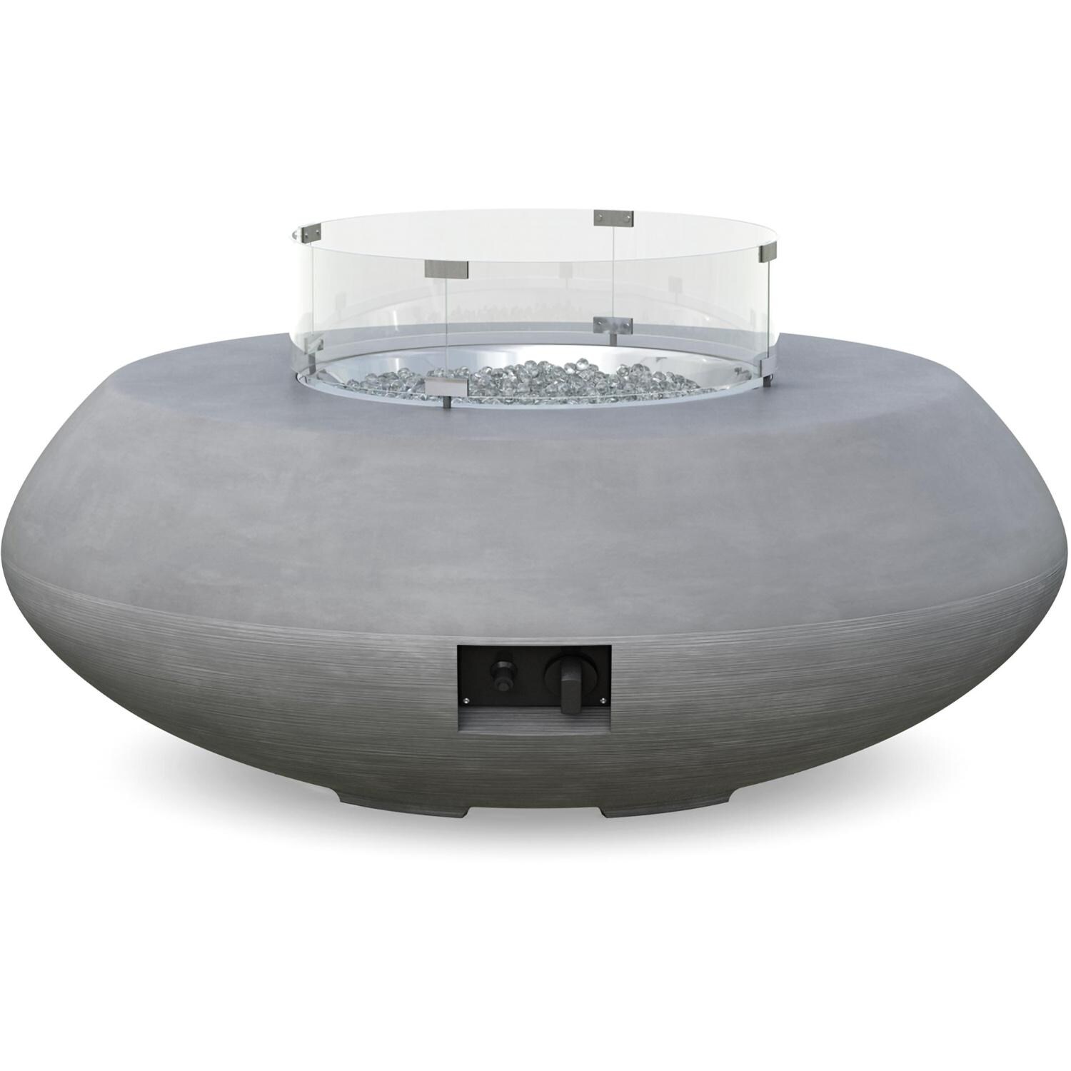Azzurro Living Durban 48 Inch Propane Fire Table W/ Tank Cover in Gray - Controls - White Background thumbnail