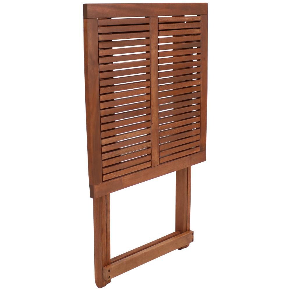 Ultimate Patio Meranti Wood Folding 23 3/4-Inch Square Bistro Table - Folded Table thumbnail