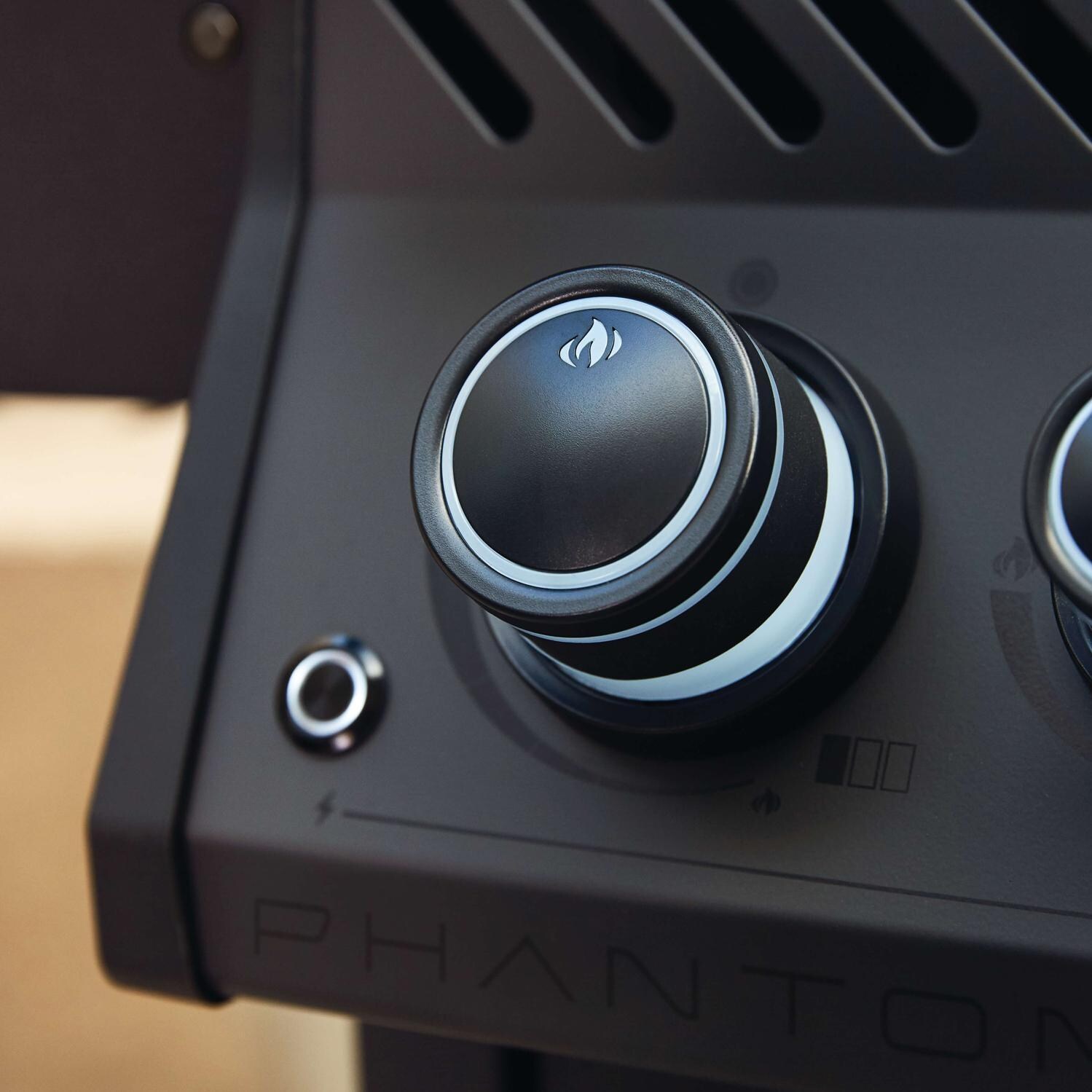 Napoleon RSE425RSIBPK-1-PHM Phantom Rogue SE 425 Propane Grill w/ Infrared Rear Burner & Infrared Side Burner - SafetyGlow Control Knob thumbnail