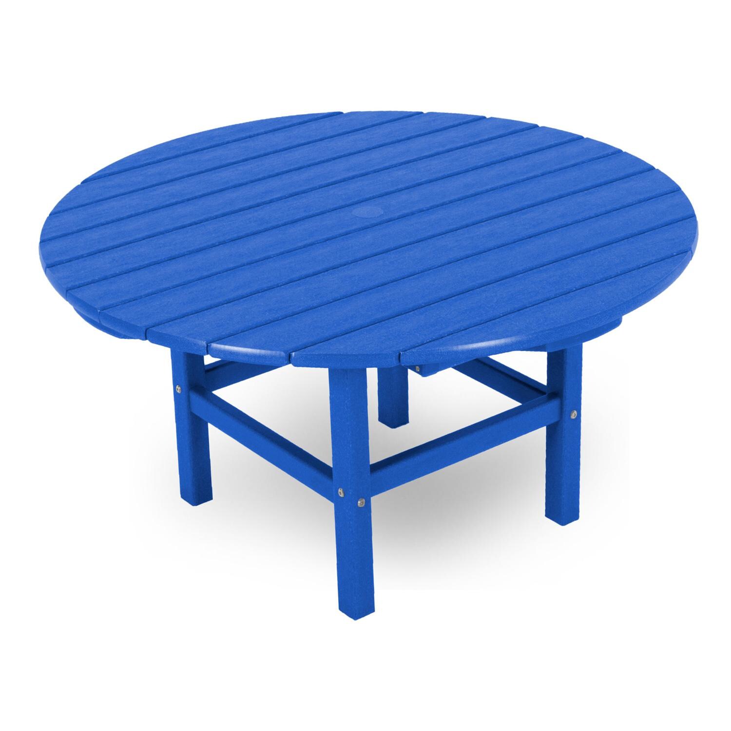POLYWOOD 38-Inch Round Conversation Table - Pacific Blue thumbnail