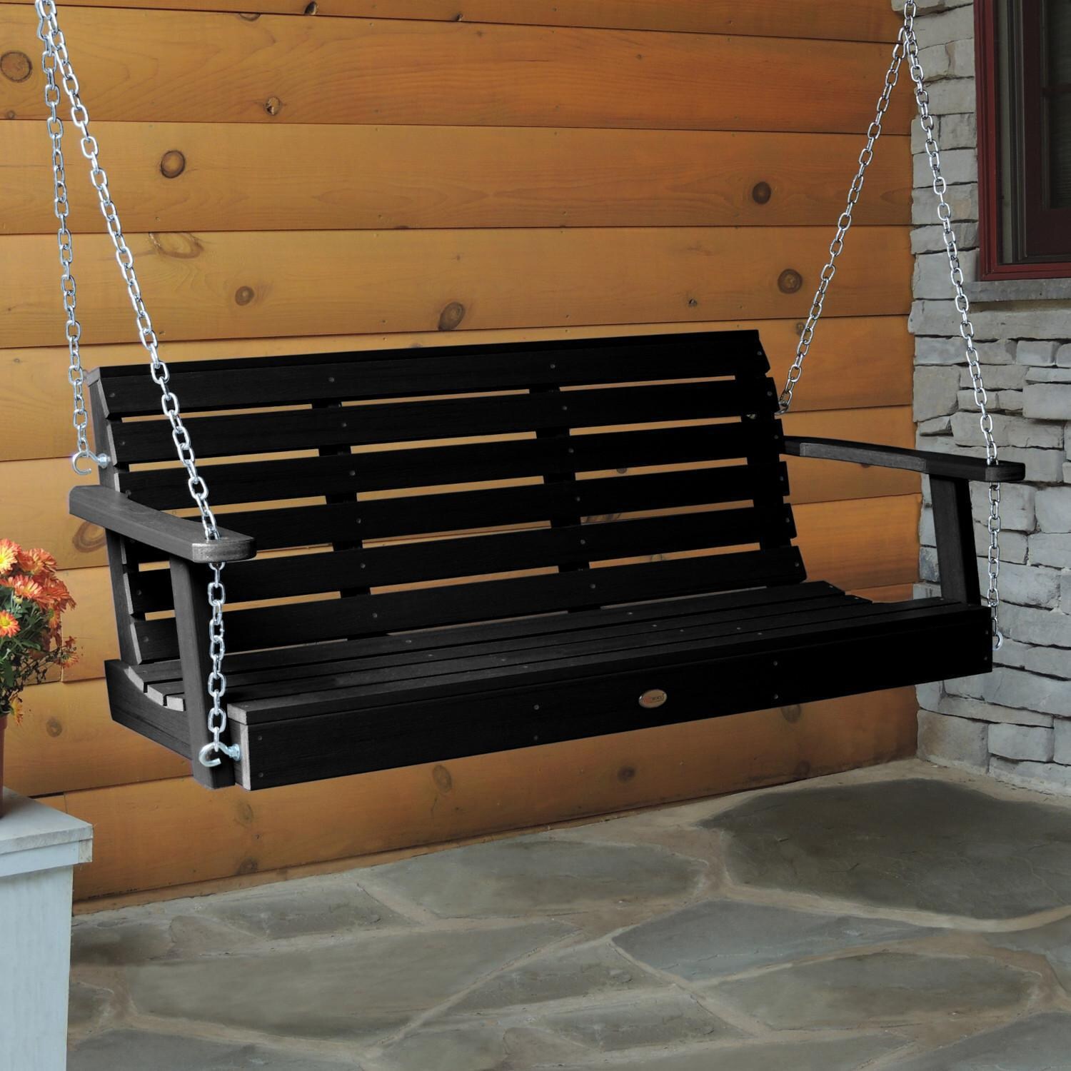 Lakeview Elm Pointe 5-Foot Porch Swing - Black thumbnail