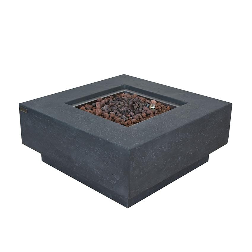 Elementi Manhattan OFG103DG-LP 36-Inch Propane Dark Gray Fire Pit Table - Unlit and Angled thumbnail