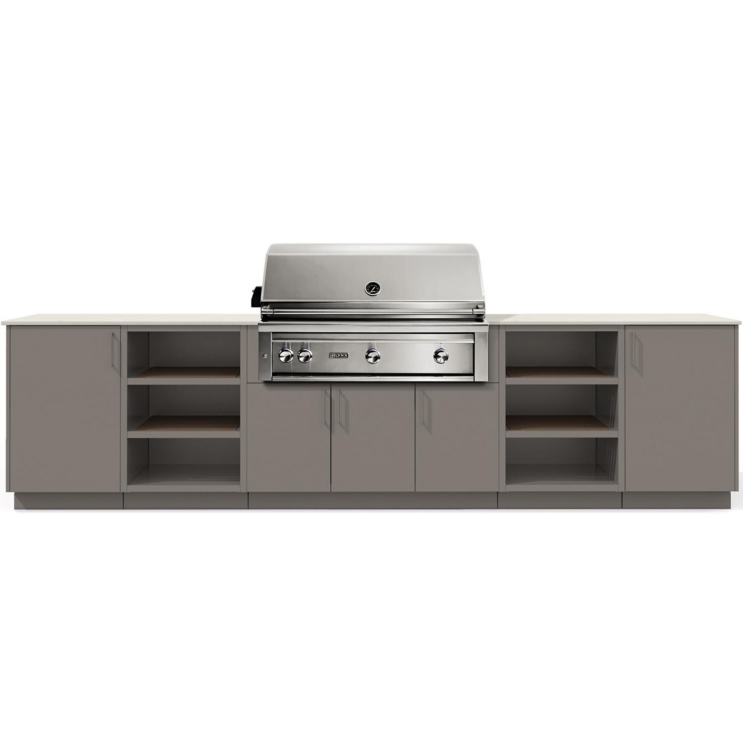 Urban Bonfire Savannah 42 Outdoor Kitchen w/ Lynx Propane Grill, Danae Dekton Countertop & Clay Finish - B-Savannah-42-Lynx-Danae-Clay