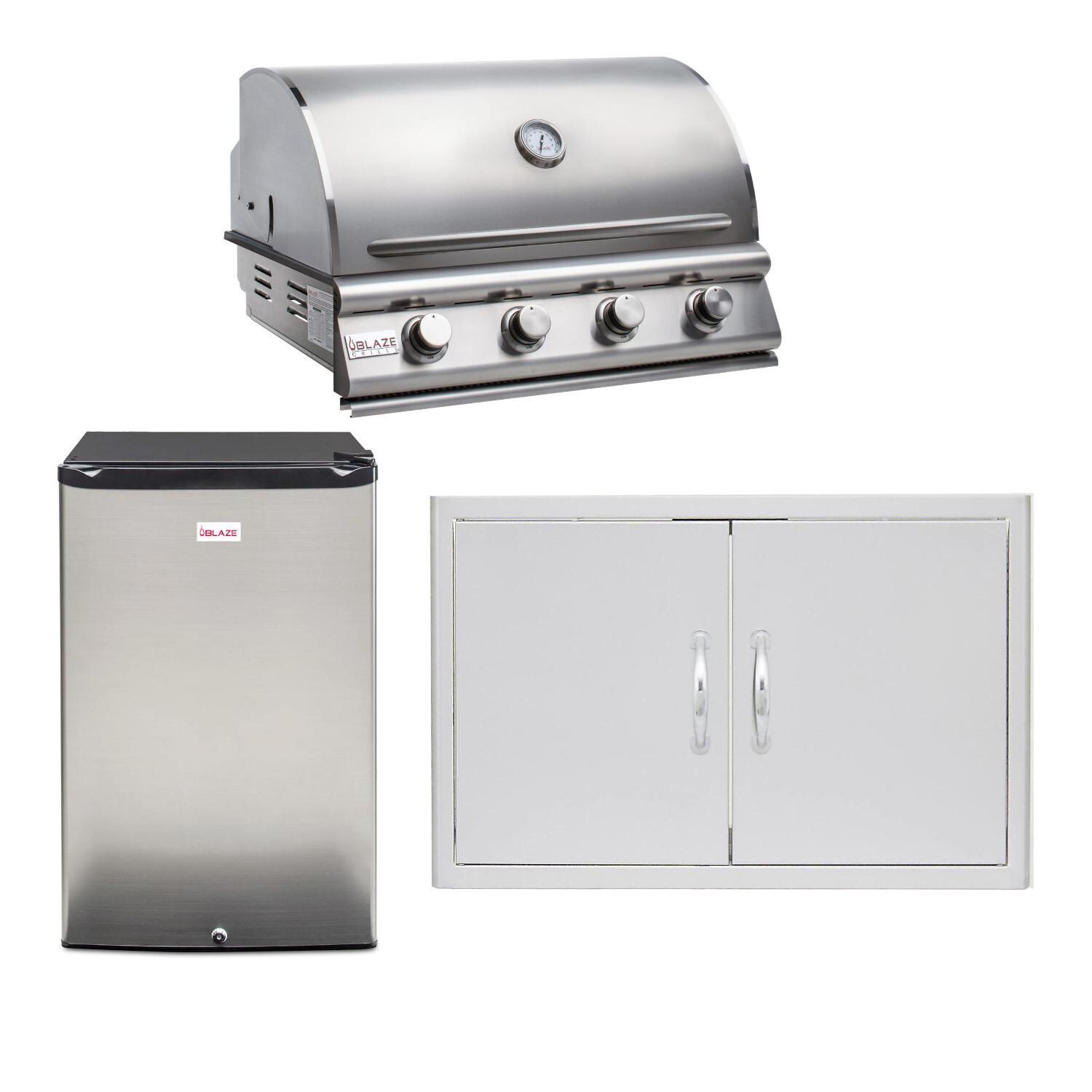 Blaze - BLZ-4LBM126-NG-3PC - Prelude LBM 3-Piece 32-Inch Natural Gas Outdoor Kitchen Package W/ Refrigerator thumbnail