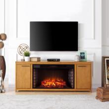 Southern Enterprises Lymden 60-Inch Electric Fireplace Media Console - Weathered Oak - FE9018