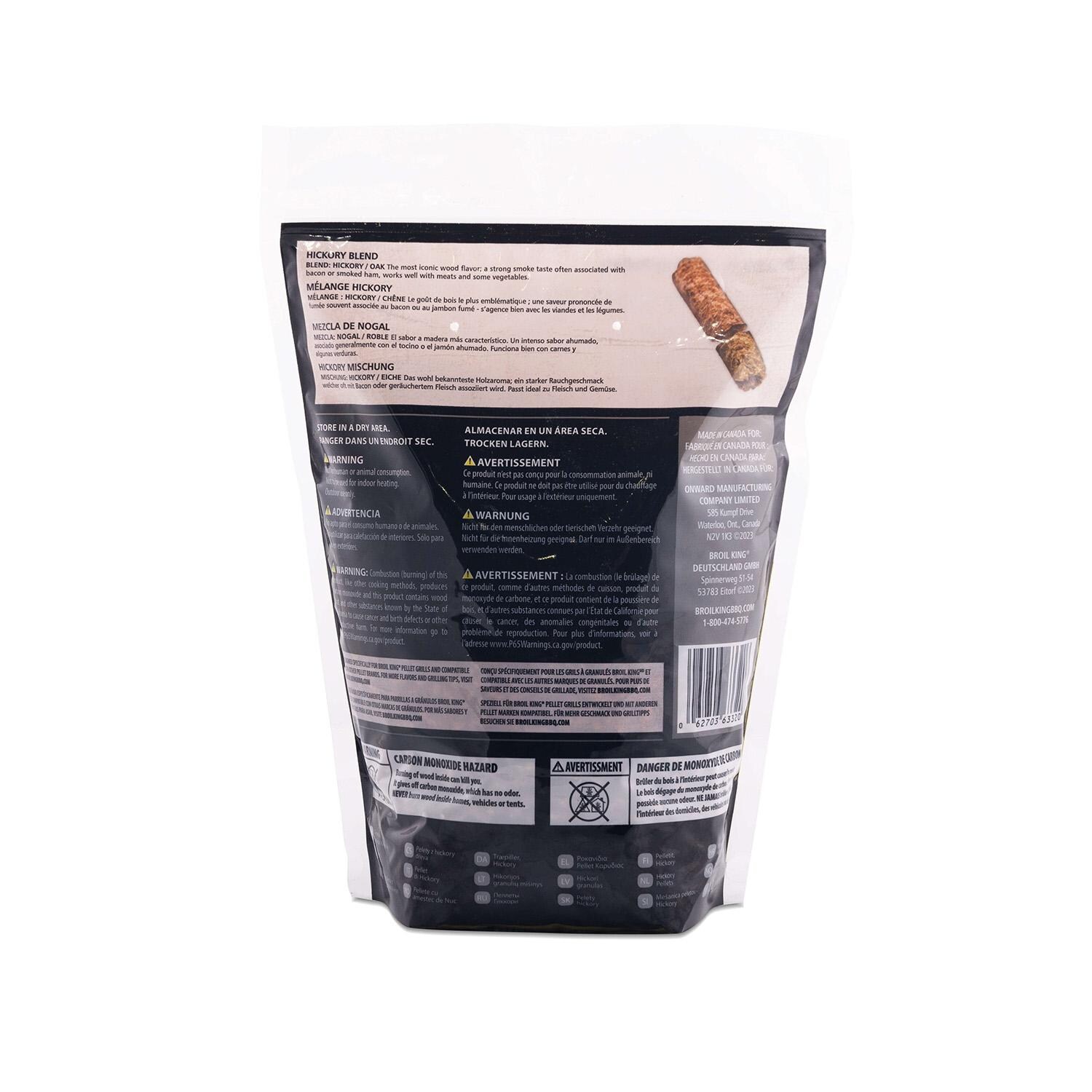 Broil King Hickory Blend Pellets - 3 Lbs - 63320 - Back of Bag - White Background thumbnail