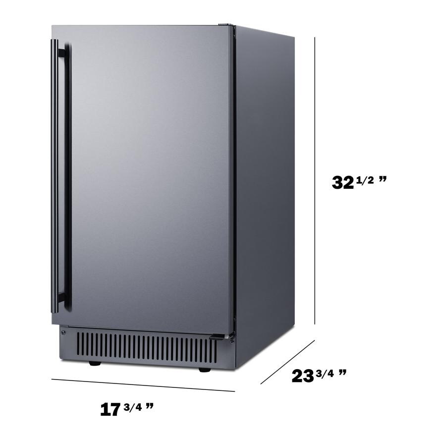 Summit BIM182OSADA ADA Height 18 Inch 60 Lb. Outdoor Clear Icemaker - Dimensional thumbnail