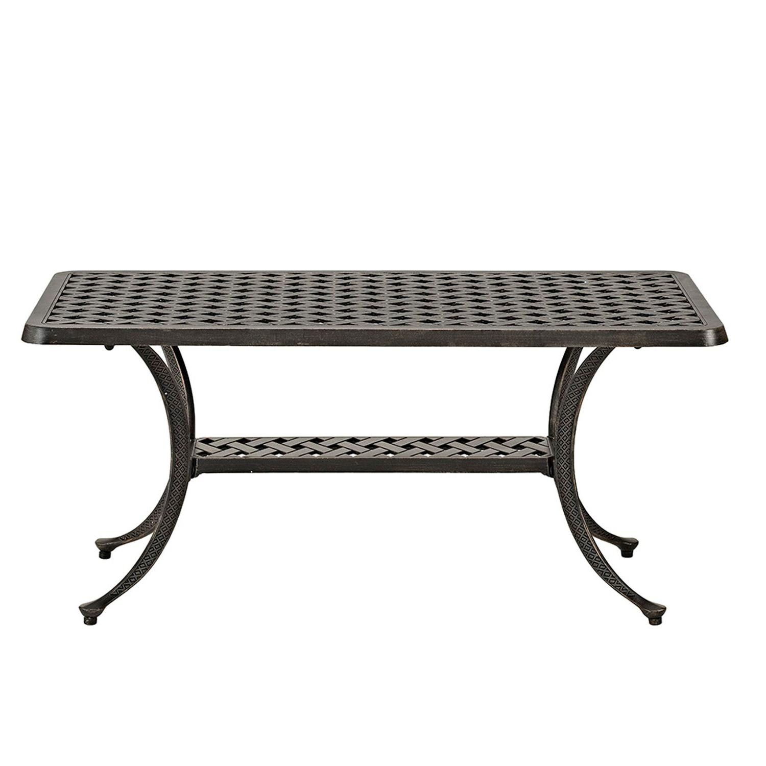 Cast Aluminum Antique Bronze 42 Inch Basket Weave Style Patio Cast Aluminum Antique Bronze 42 Inch