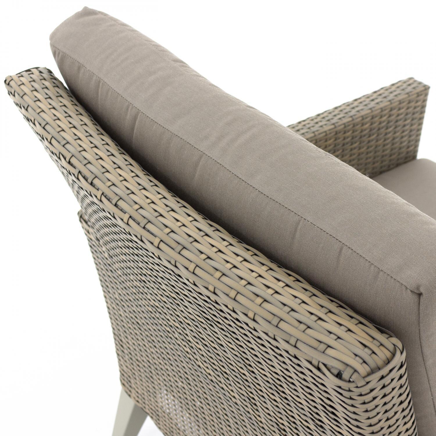 Lafitte 5 Piece Wicker Patio Conversation Set - Club Chair Back Detail thumbnail