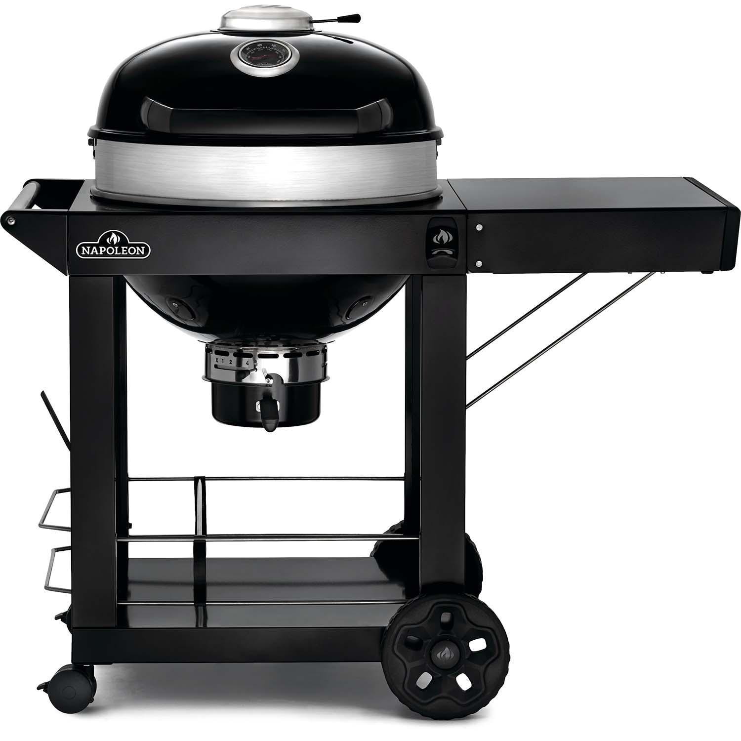 Napoleon PRO22K-CART-3 PRO 22 Inch Cart Model Charcoal Kettle Grill  - Black W/Cart - White Background thumbnail