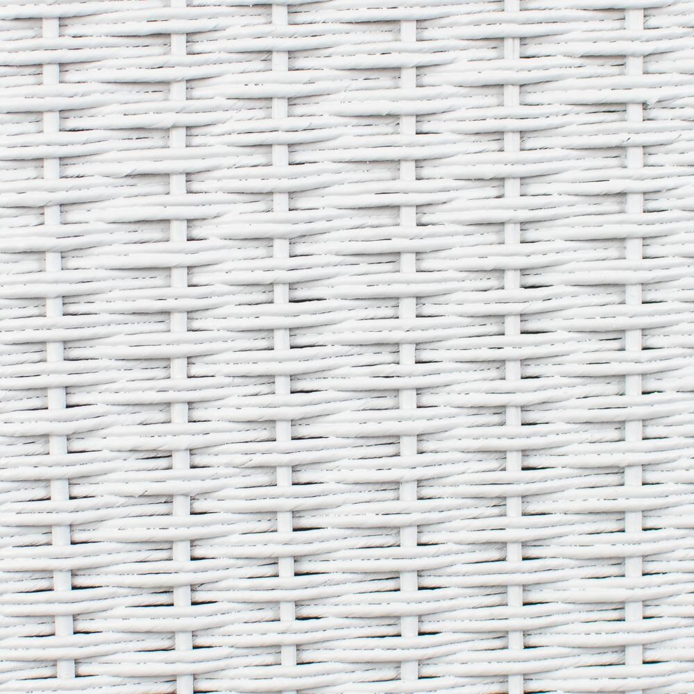 Lloyd Flanders Weekend Retreat Woven Ottoman in Matte White Finish W/ Sailcloth Salt Fabric - Frame Swatch thumbnail