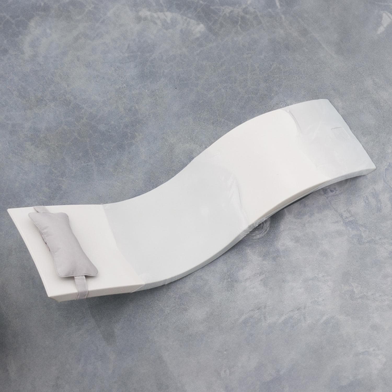 Signature Polyresin In Pool Chaise Lounge in White by Ledge