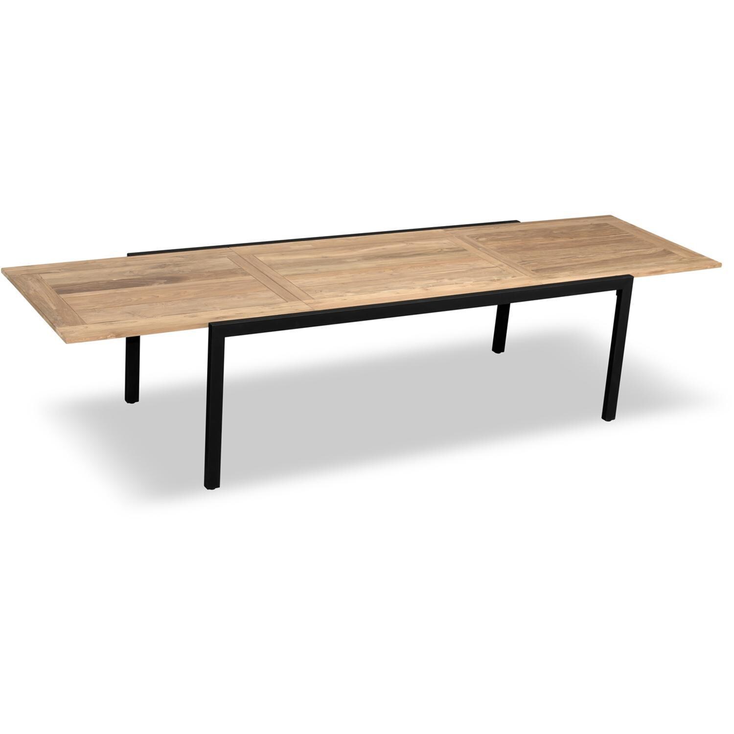 Spring Bay 8 Seat Extendable Reclaimed Teak Dining Set - Table Extended - White Background thumbnail