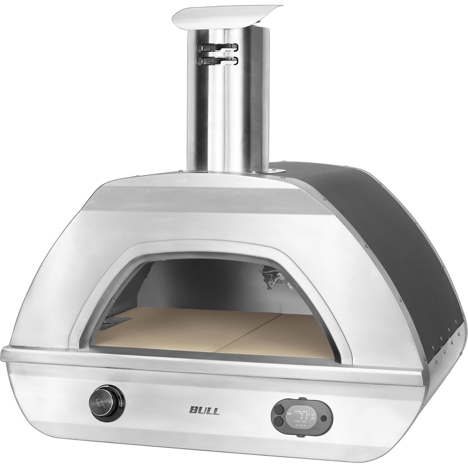 Bull 69550 Dual Fuel Countertop Pizza Oven - Propane - Left Angle - White Background thumbnail