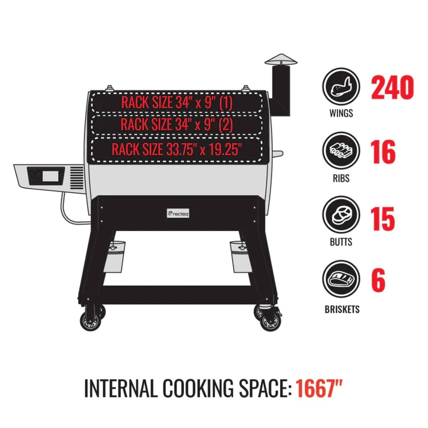 recteq RT-1600FS Flagship 1600 Wood Pellet Grill - Internal Cooking Space - Detail thumbnail