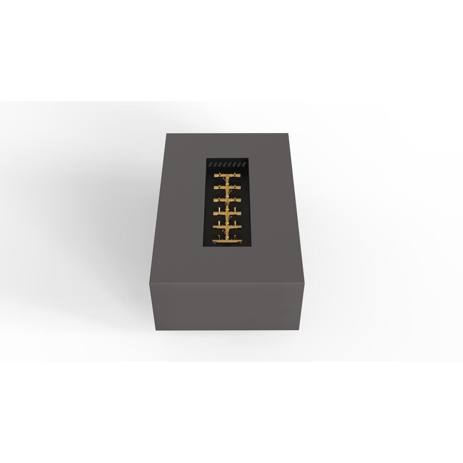 AON 48 x 30 Inch Rectangular Powder Coated Steel Natural Gas Fire Pit Table in Charcoal By Warming Trends - Top Angled View - White Background thumbnail