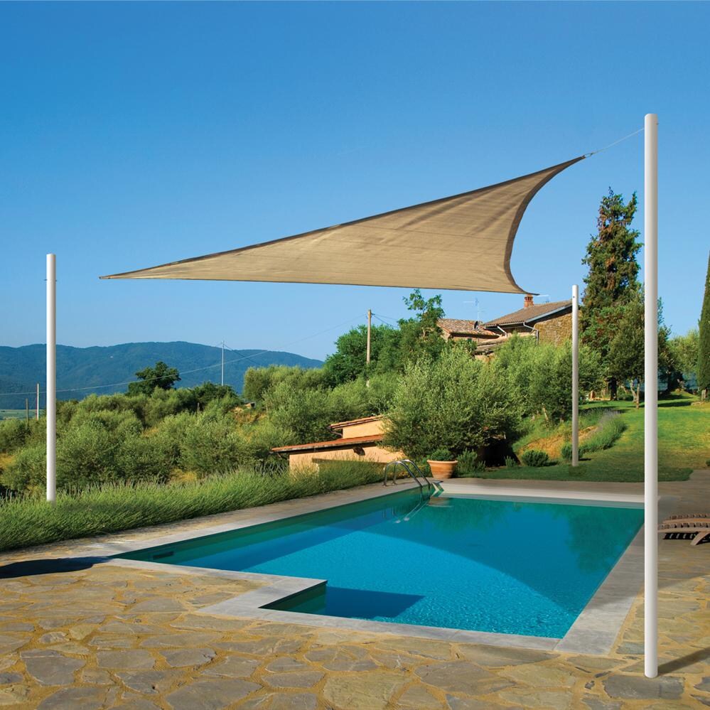 ShadeLogic Sun Shade Sail Heavy Weight 16 Foot Triangle - Sand Pool Cover thumbnail