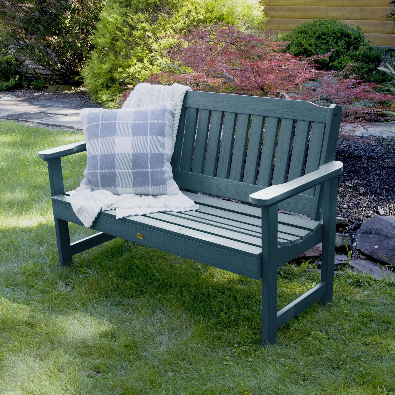 Highwood USA Lehigh Garden Bench - 4ft - Nantucket Blue image