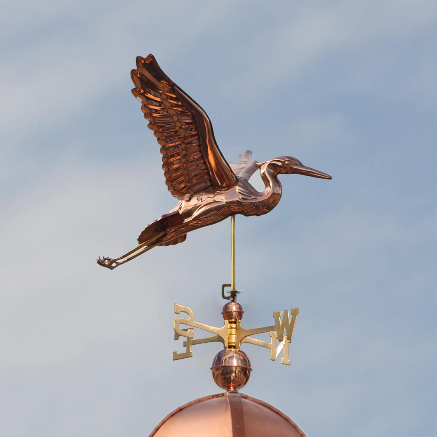 Blue Heron Weathervane By Good Directions - Polished Copper thumbnail