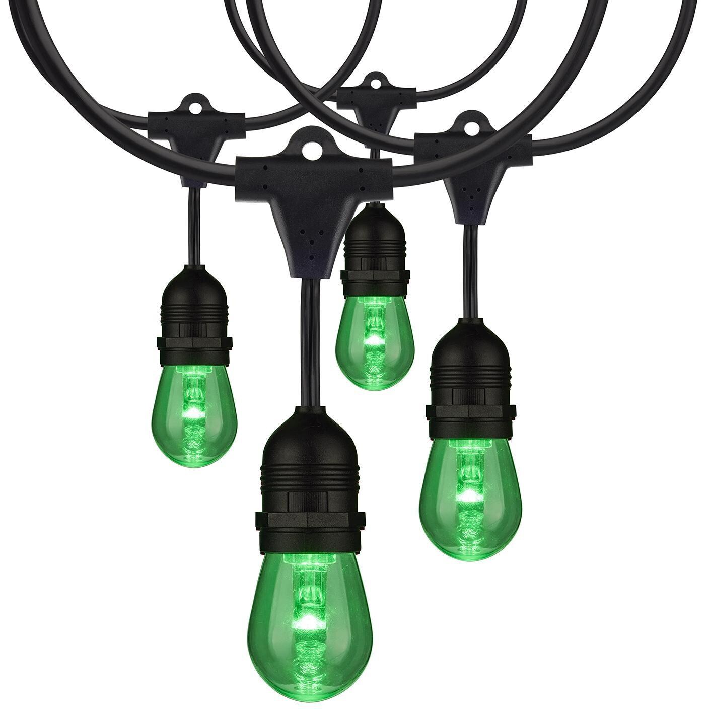 Satco S11291 Smart LED 48 Foot 15 Bulb String Lights - Green Bulbs thumbnail
