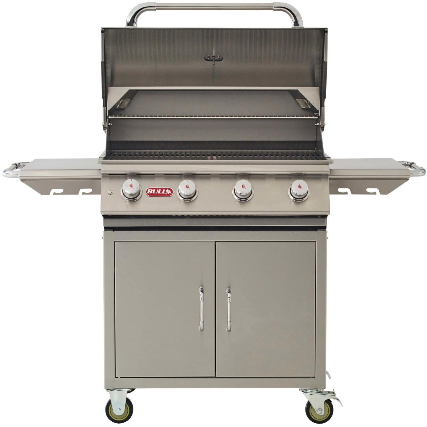 Bull 87002 Lonestar Select 32-Inch 4-Burner Freestanding Natural Gas Grill - Hood Open thumbnail