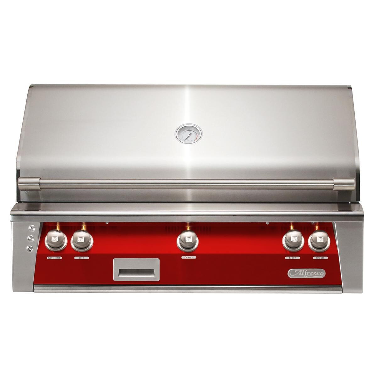 Alfresco ALXE 42-Inch Built-In Natural Gas Grill With Sear Zone And Rotisserie in Carmine Red - ALXE-42SZ-NG-S3002