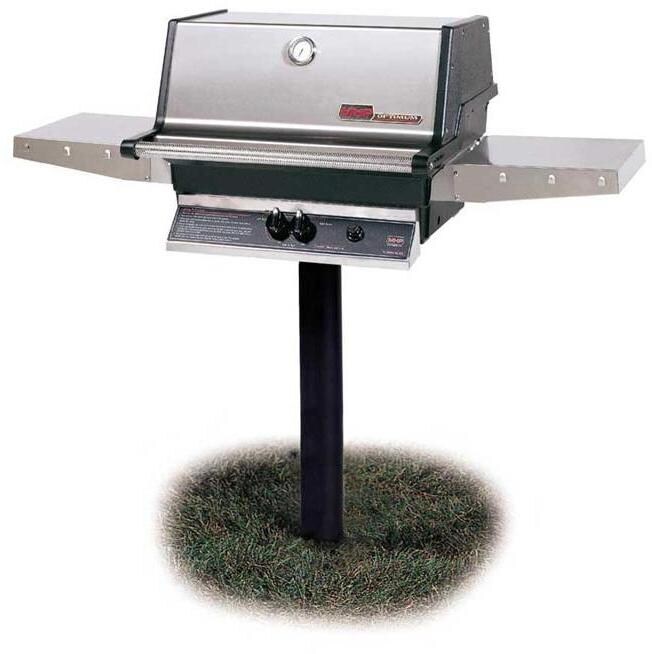 MHP TJK2 Propane Grill With Stainless Grids On In-Ground Post