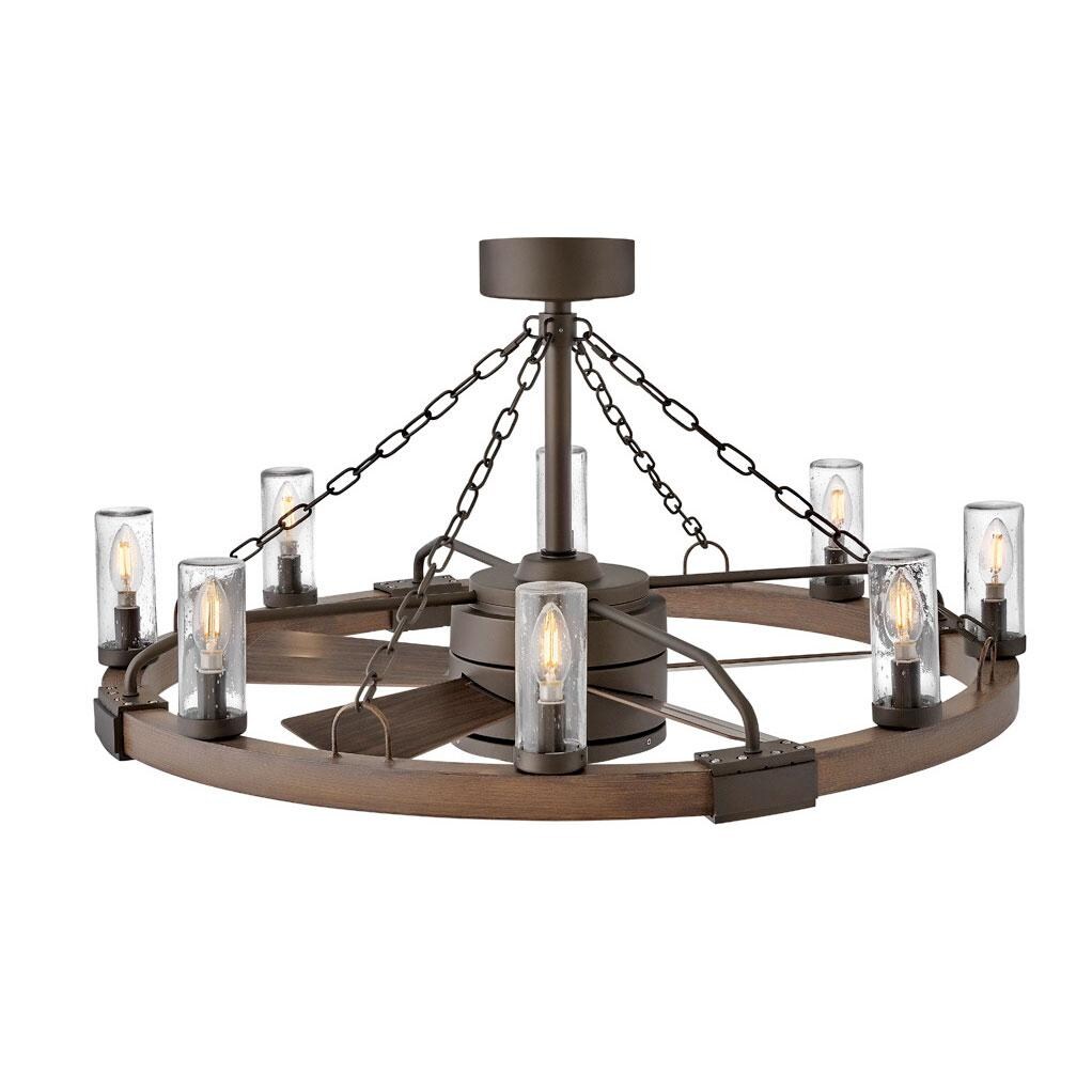 Hinkley Lighting 902928FMM-LWD Sawyer 36 Inch Fandelier W/ 28 Inch Fan - Metallic Matte Bronze - Shown With Shorter Downrod thumbnail