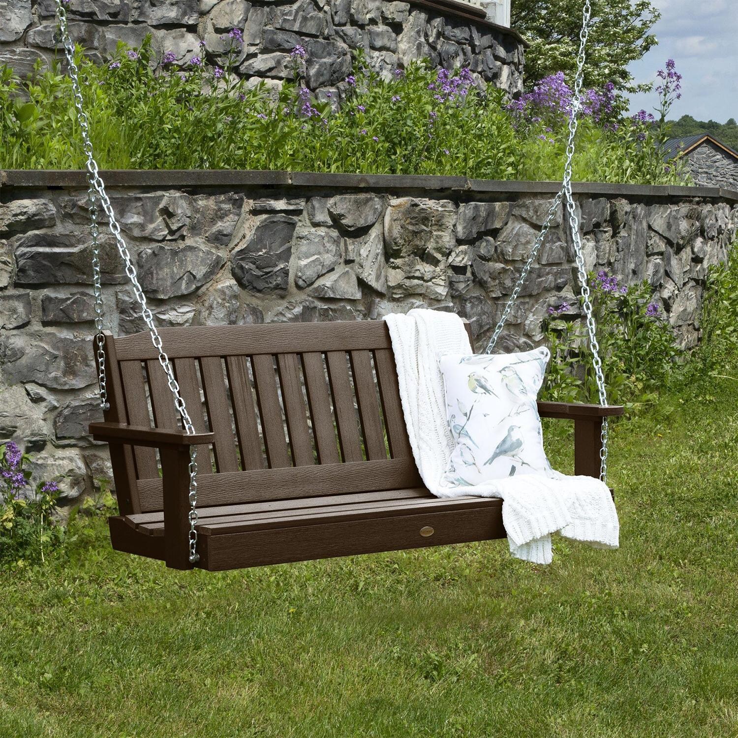 Lakeview Hart Lane Porch Swing - 4ft - Weathered Acorn