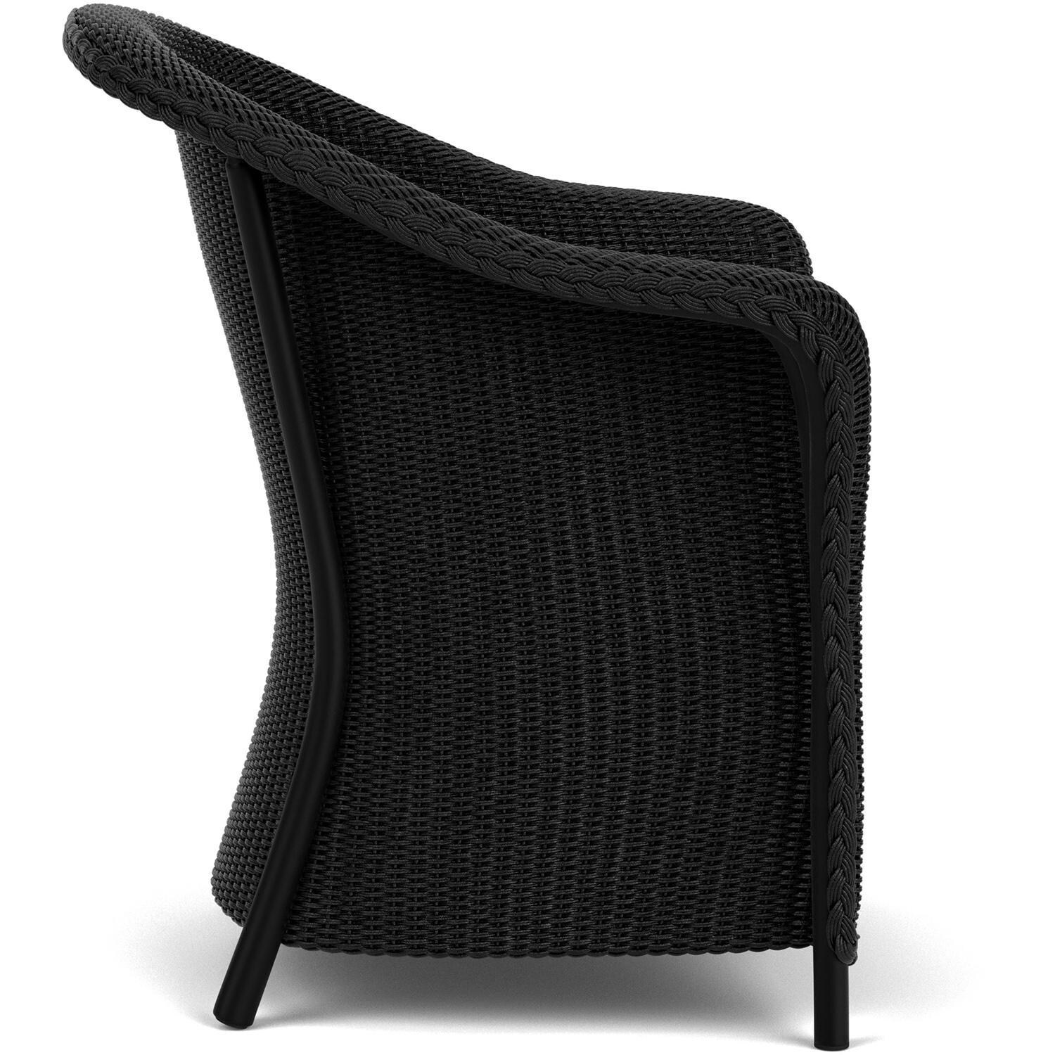 Lloyd Flanders Reflections Dining Armchair W/ Padded Seat in Ebony Finish - Side thumbnail