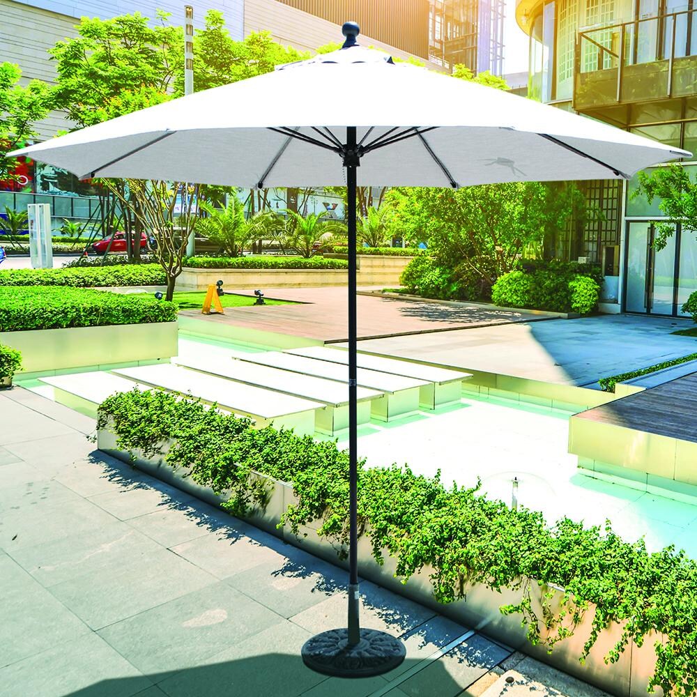 bar height patio umbrella SERWALL 6 Pcs HDPE Chairs and Bar Table & Set, Aruba Relax under refreshing shade with the Galtech International 736 9 Auto Tucson Outdoor Umbrella Bar Table