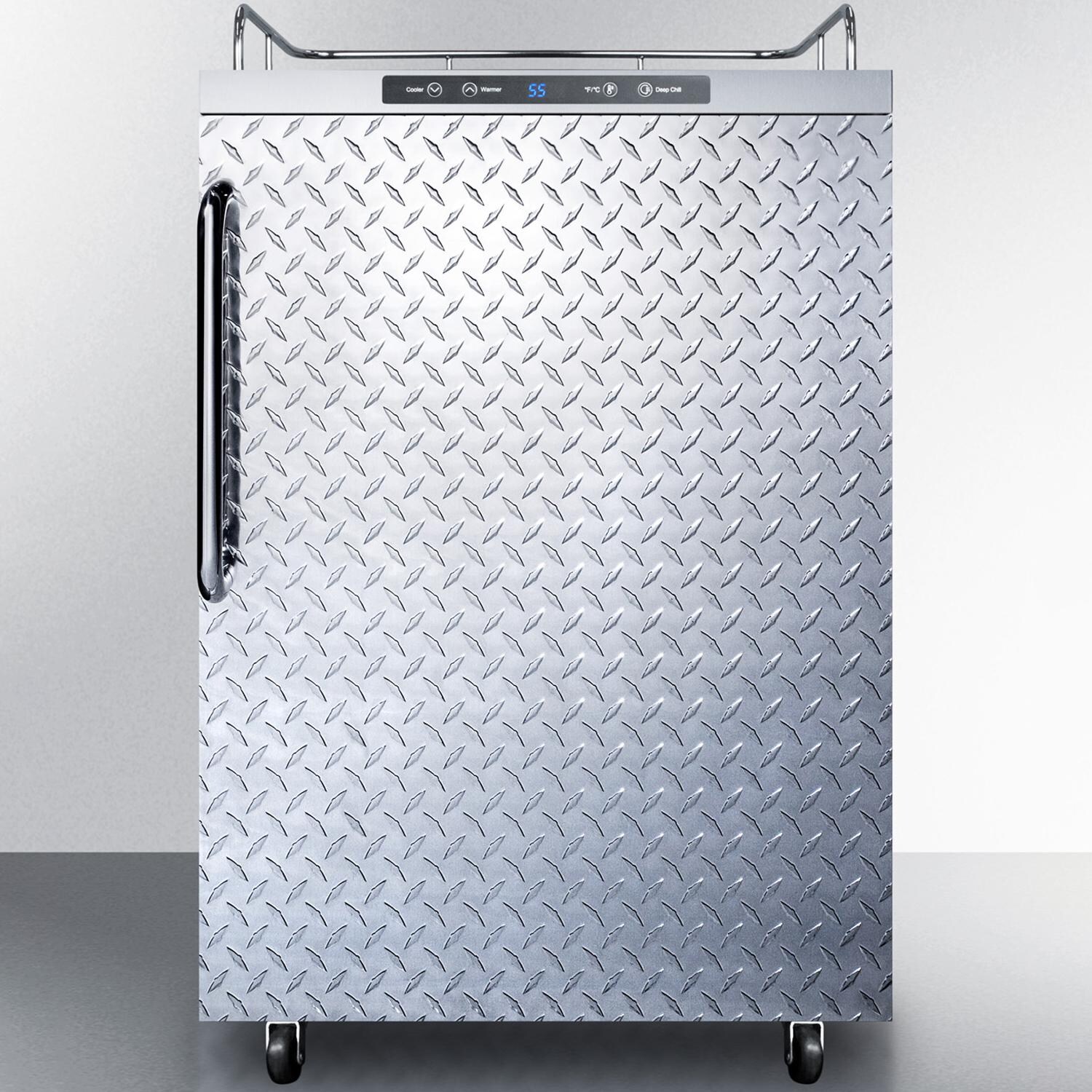 Summit SBC635MOSNKDPL 24-Inch 5.6 Cu. Ft. Outdoor Rated DIY Tap Beer Dispenser / Kegerator - Towel Bar Handle - Diamond Plate Aluminum Door - Front thumbnail