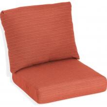 Sunbrella Dupione Papaya Medium Outdoor Replacement Club Chair Cushion Set W/ Knife Edge By Oxford Garden image