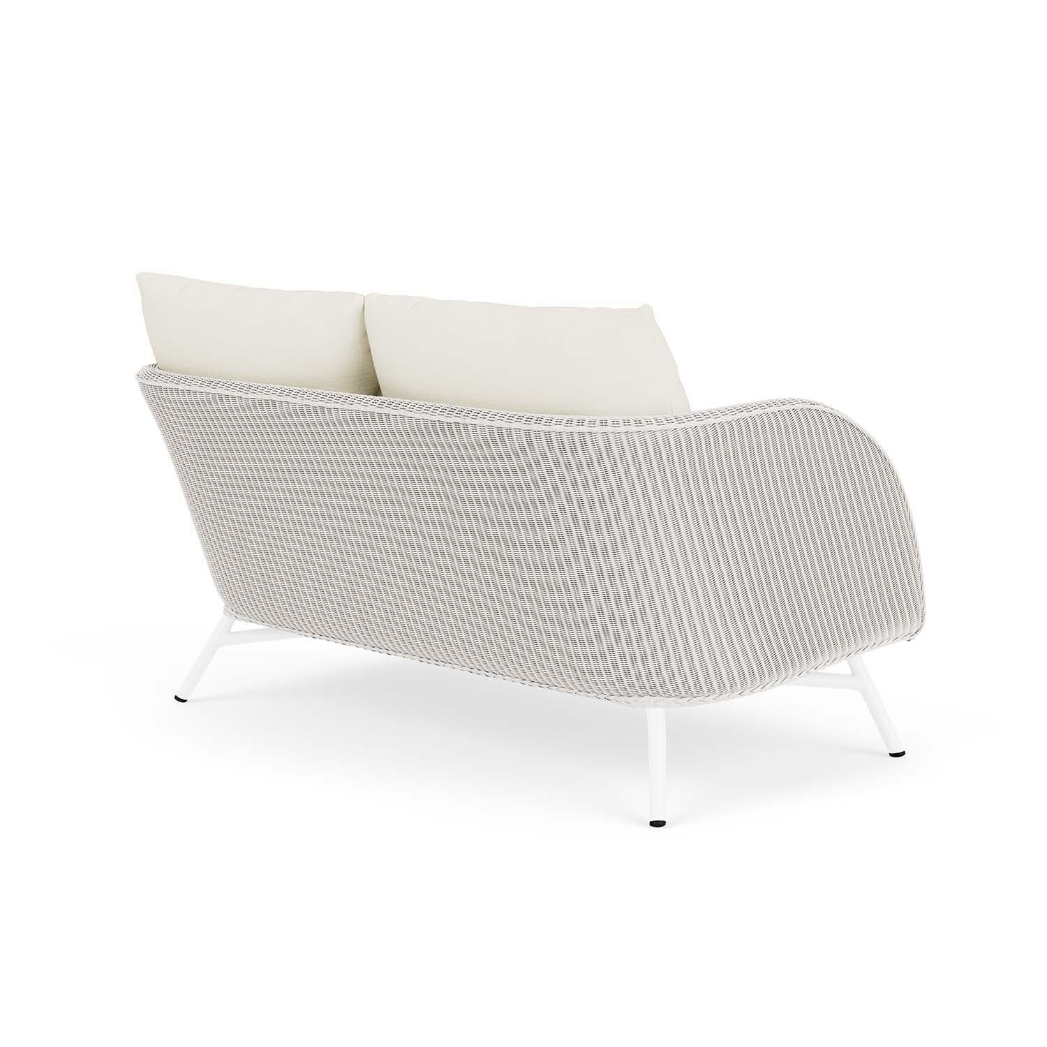 Lloyd Flanders Essence Loveseat W/Sailcloth Salt Fabric - White Finish - Back Right thumbnail