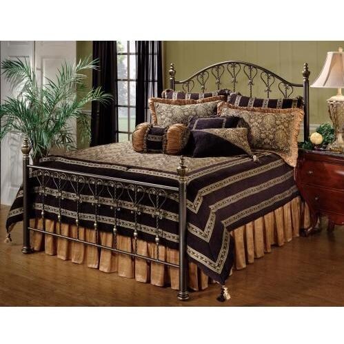 Hillsdale Huntley Dusty Bronze Metal Post Bed Set With Frame - Queen