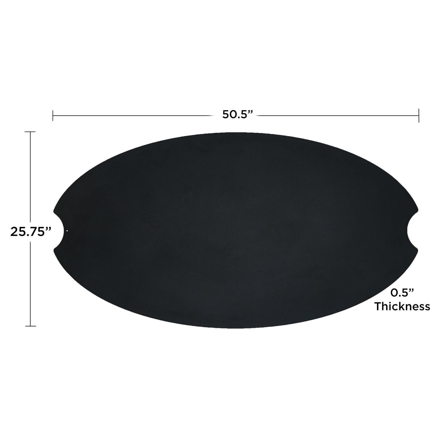 Lakeview Outdoor Designs SC-593-BLK Creekwood Large Oval Steel Lid - Dimensions thumbnail