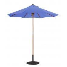Galtech 7.5 Ft. Octagonal Hardwood Patio Market Umbrella W/ Push Lift - Dark Wood W/ Sunbrella Canvas Pacific Blue Canopy