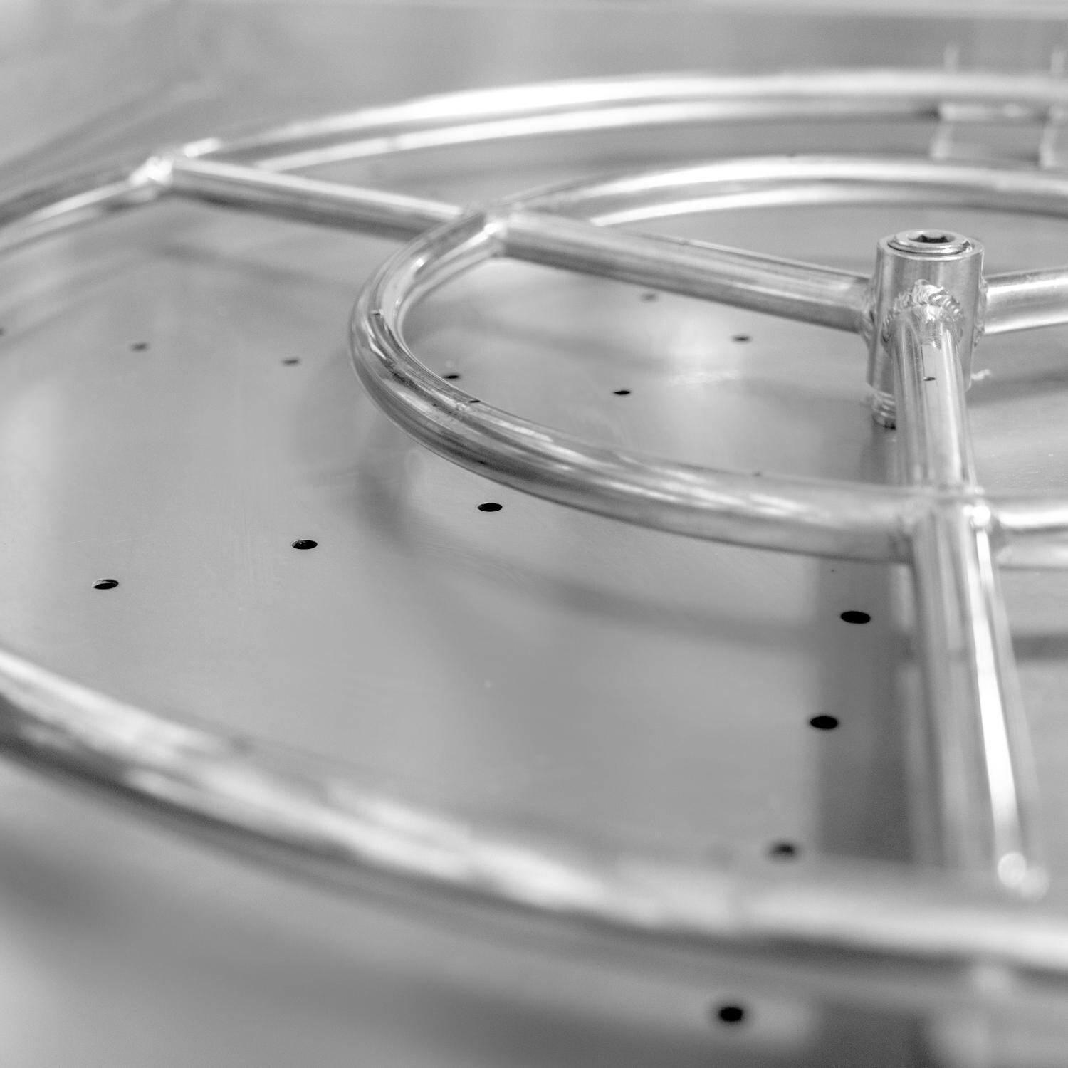 BBQGuys Signature Series 42-Inch Stainless Steel Square Fire Pit - Natural Gas - Burner Detail thumbnail