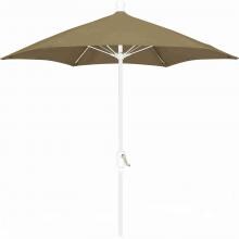FiberBuilt 9 Ft. Aluminum Market Patio Umbrella With Crank Lift - Beige image