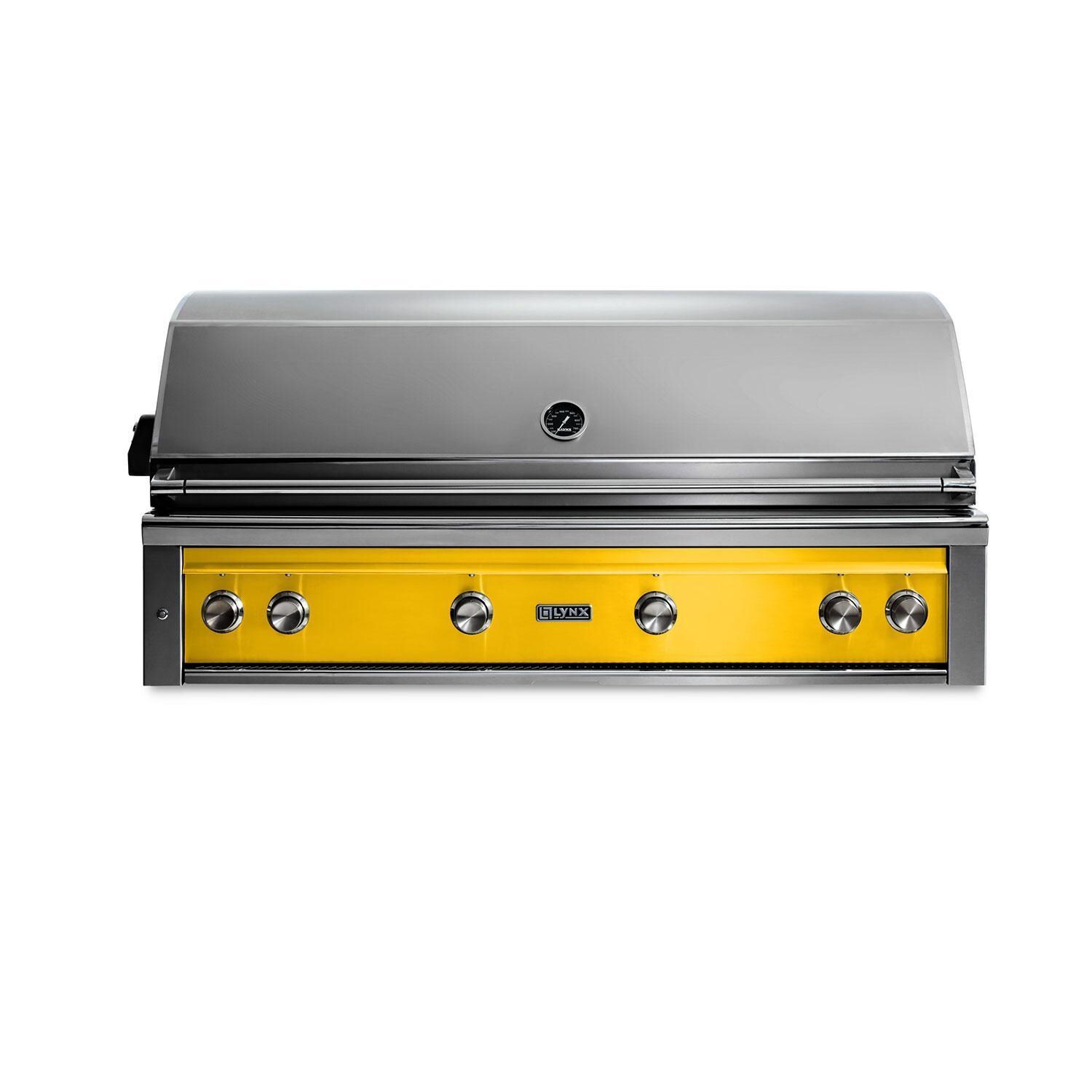 Lynx L54TR-CANG Professional 54 Inch Built-In Natural Gas Grill With One Infrared Trident Burner & Rotisserie in California Poppy - Display - White Background thumbnail