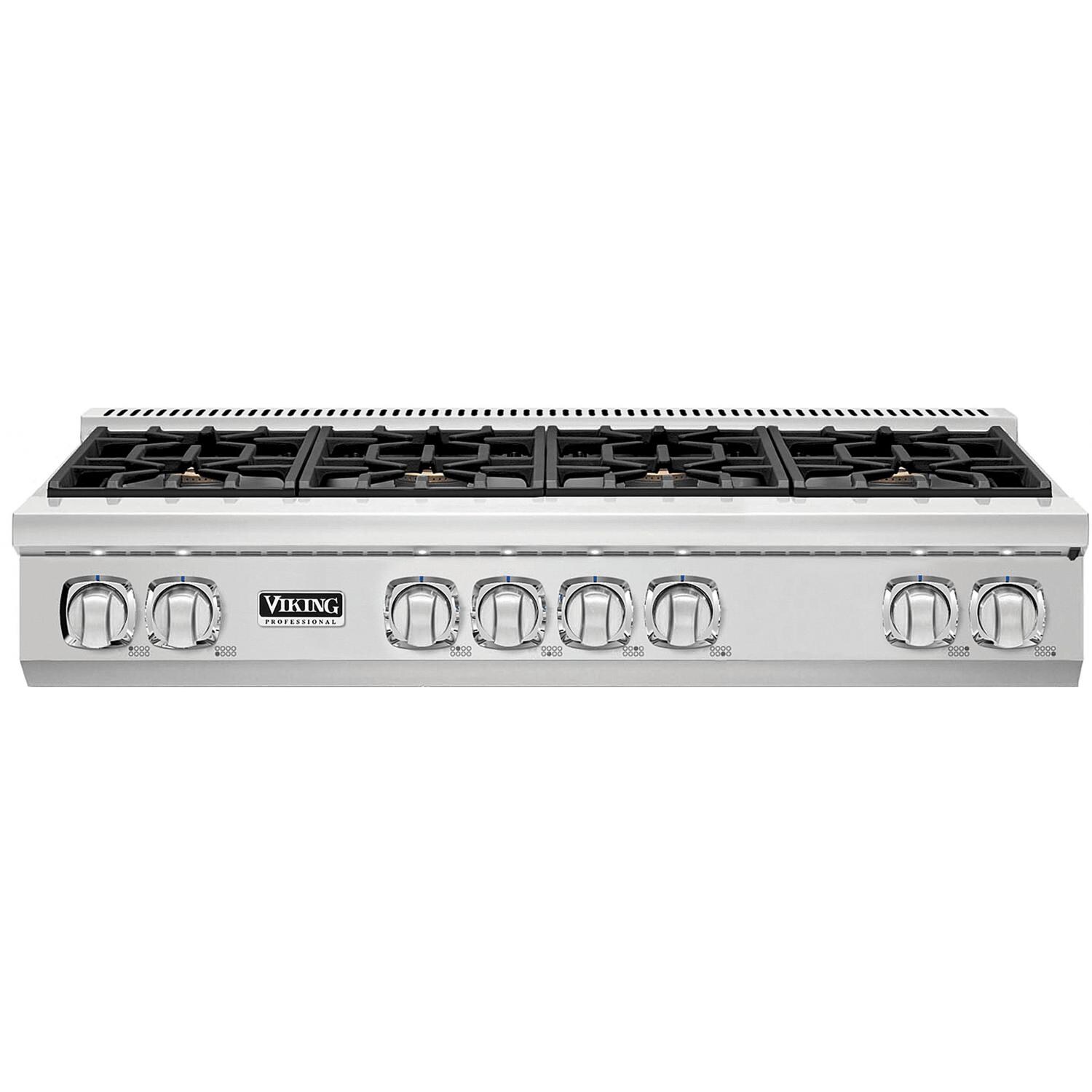 Viking Professional 7 Series 48-Inch 8-Burner Natural Gas Rangetop - Stainless Steel - VGRT7488BSS