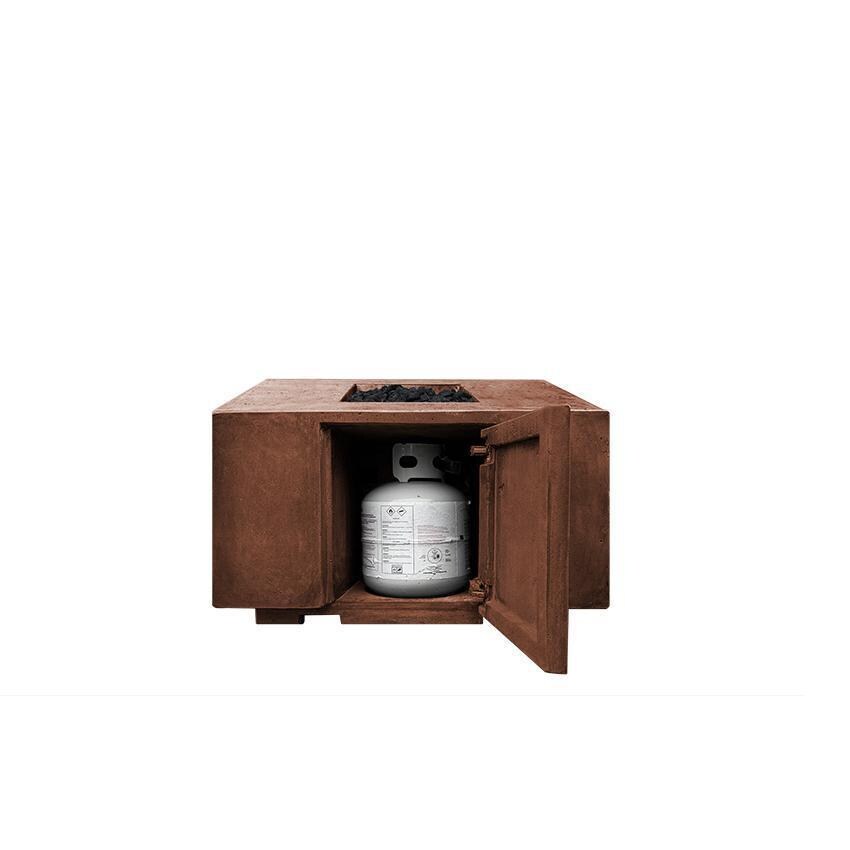 Prism Hardscapes SCPH-435-1LP Porto 58 58-in Rectangular Propane Gas Fire Pit Table - Propane Enclosure - White Background thumbnail