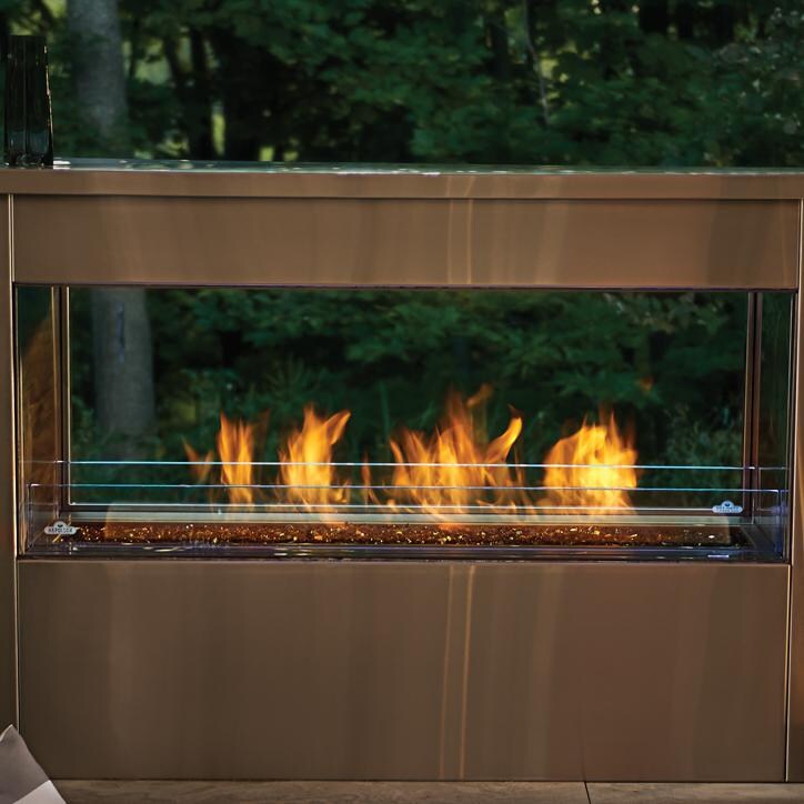 Napoleon Galaxy See Thru 51-Inch Outdoor Built-In Natural Gas Fireplace W/ Electronic Ignition - Lifestyle thumbnail