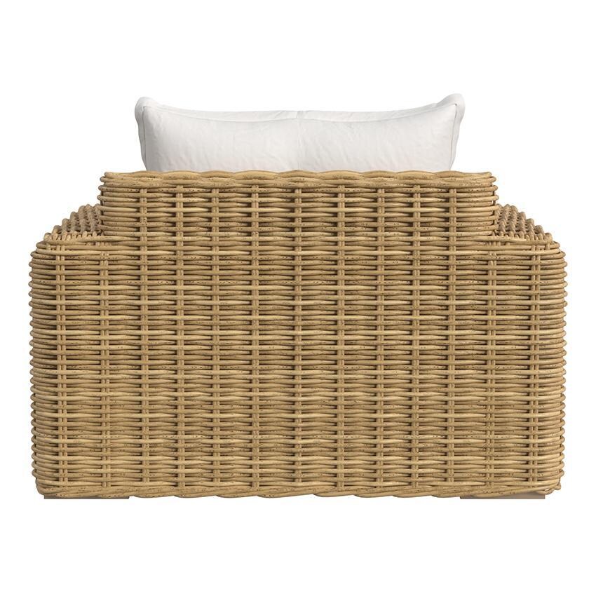 Playa Resin Wicker Oversized Club Chair in Medium Wood/Soothe Pearl by Sunset West - Rear View - White Background thumbnail