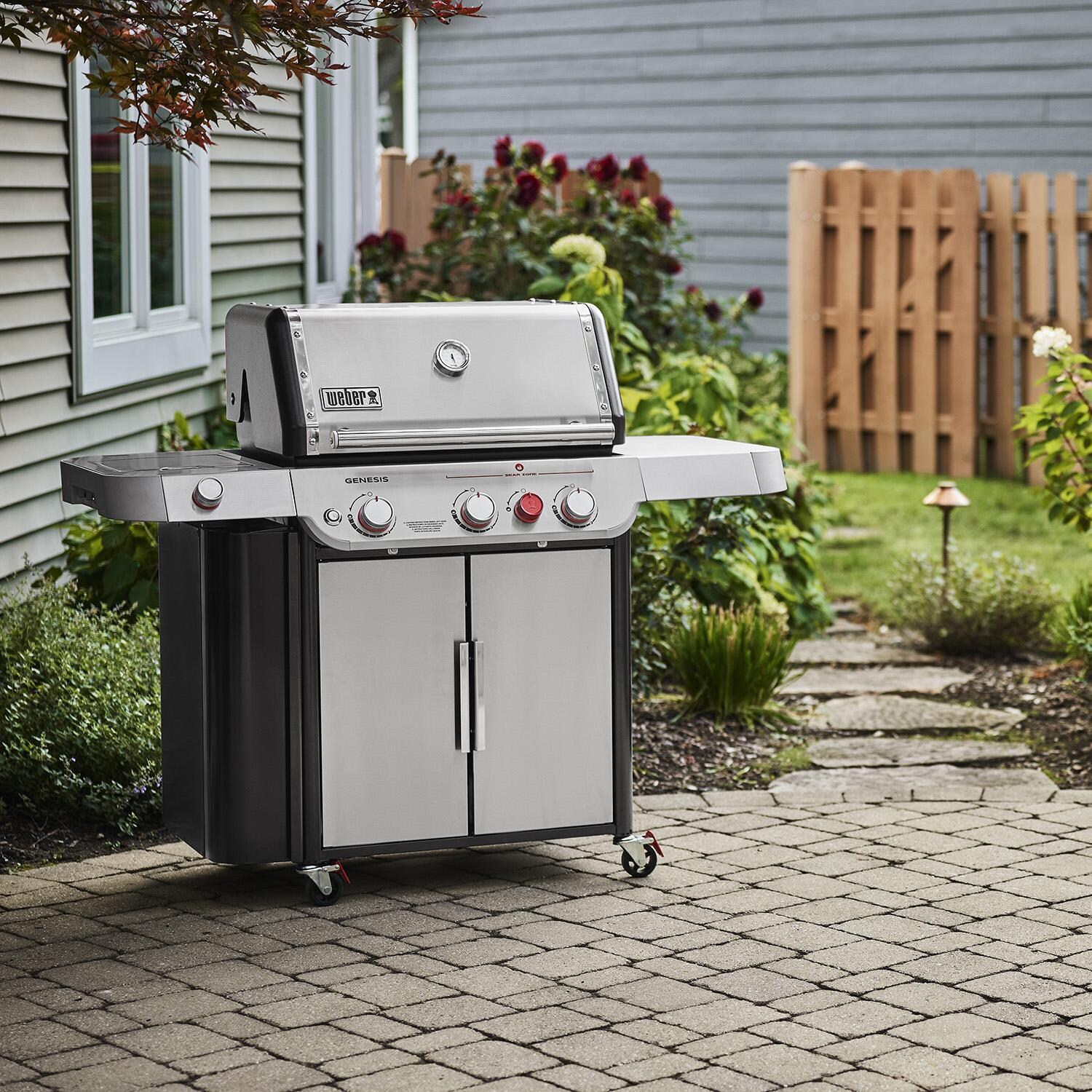 Weber 1500537 GENESIS S-335 Propane Gas Grill in Stainless Steel - Lifestyle thumbnail
