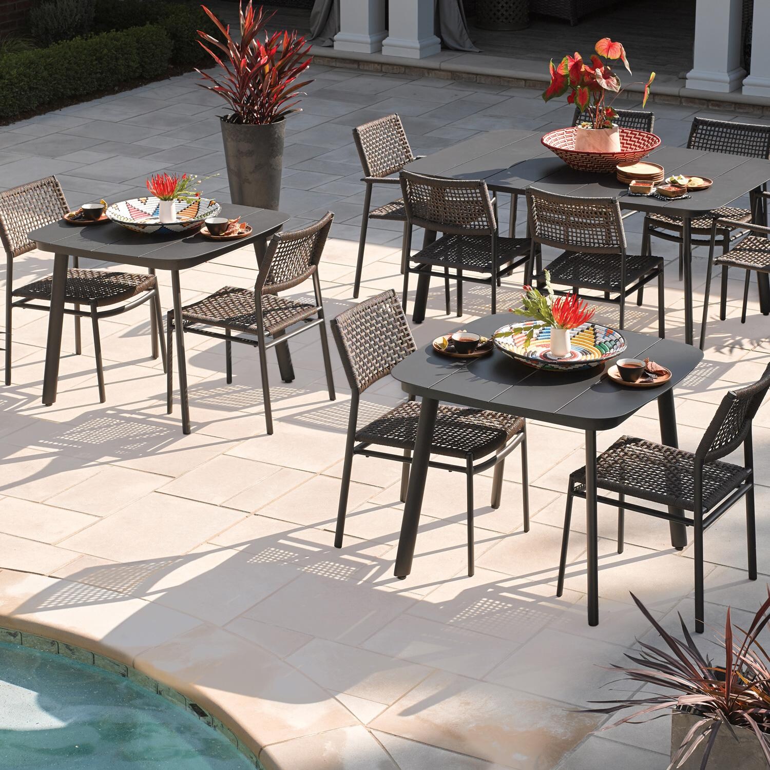 Oxford Garden Eiland 2 Pc Composite Cord & Aluminum Side Chair in Carbon/Mocha - Outdoor Dining thumbnail