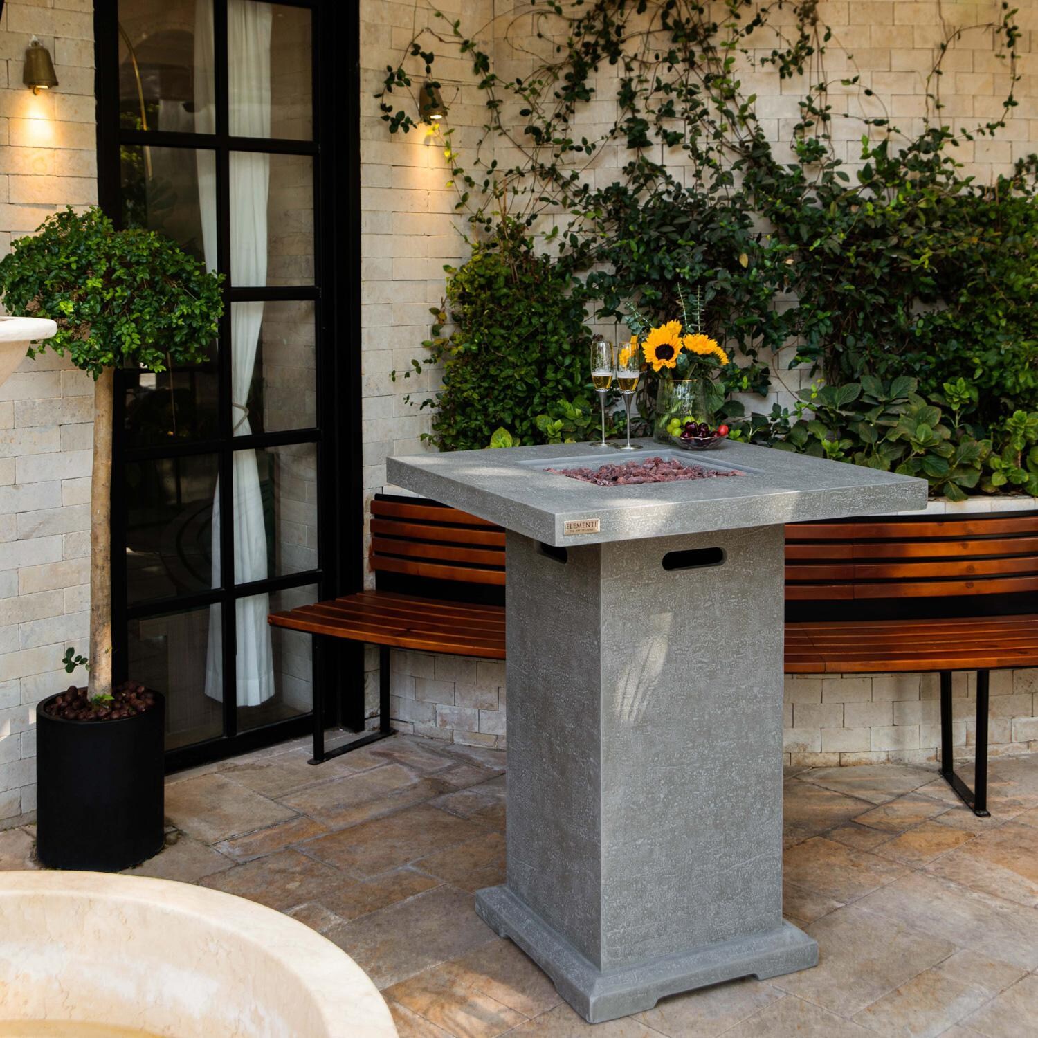 Elementi OFG221-LP Montreal 34-Inch Square Propane Fire Pit Table - Lifestyle thumbnail