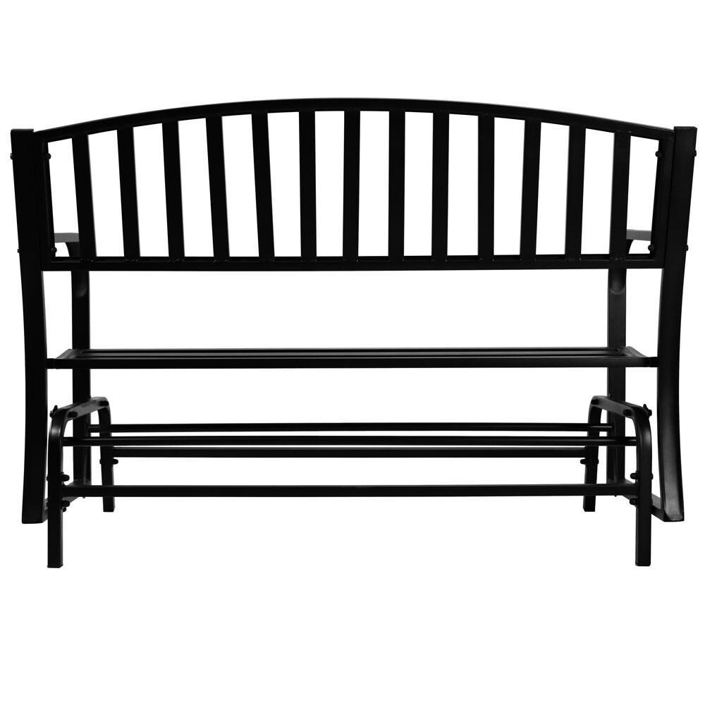 Ultimate Patio 50-Inch Black Steel Patio Glider Bench - Back of Glider thumbnail