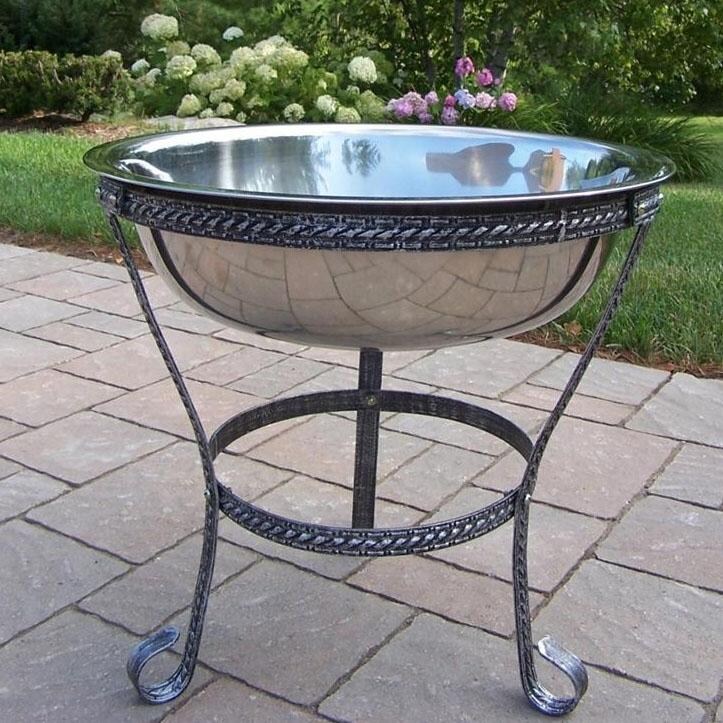 Oakland Living Stainless Steel Ice Bucket W/ Stand Ultimate Patio