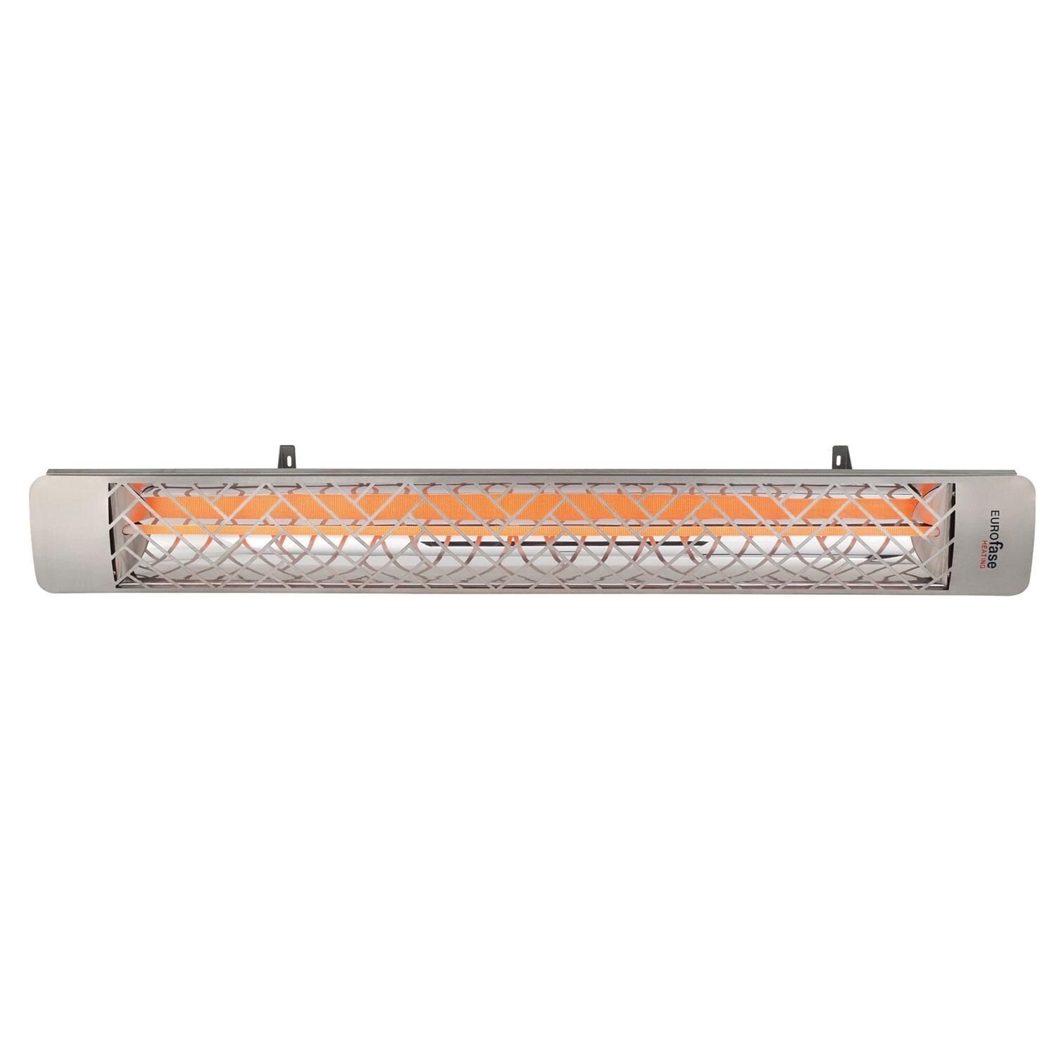 Eurofase EF30240S1 Chevron Series 61 Inch 3000 Watt Single Element Marine Grade 240V Electric Patio Heater in Stainless Steel - Tilted Down - Front View - White Background thumbnail